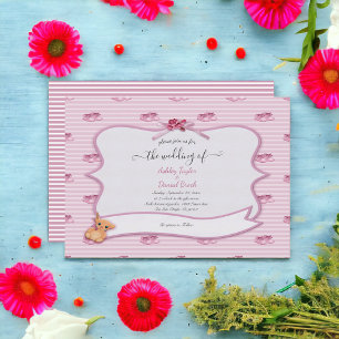 Invitation Élégante calligraphie Girly rose Mariage élégant