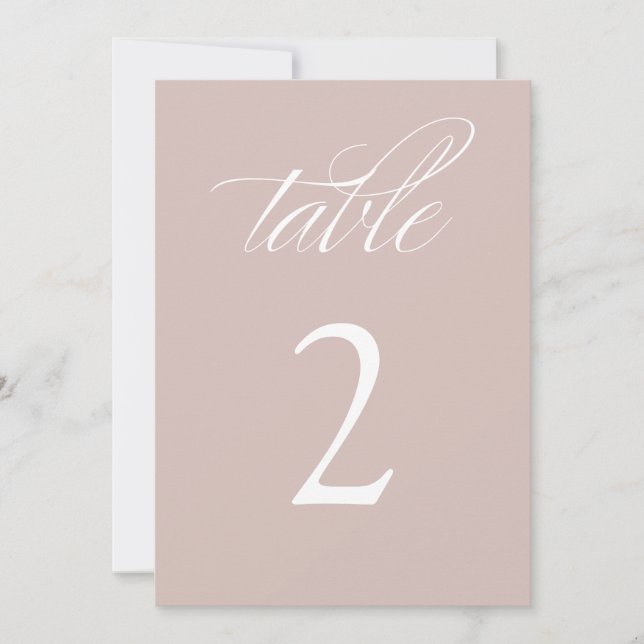 Invitation Élégante calligraphie Mariage rose Numéros de tabl (Devant)