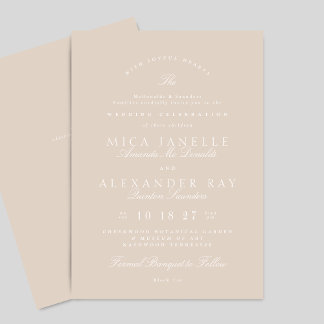Invitation Élégante calligraphie Mariage rose pâle