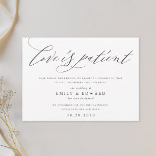 Invitation Élégante calligraphie moderne Amour est patient Ma