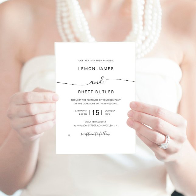 Invitation Élégante calligraphie moderne minimaliste Mariage (Créateur téléchargé)