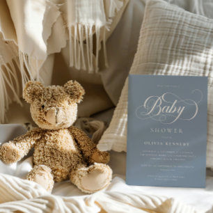 Invitation Élégante calligraphie moderne Script Baby shower b