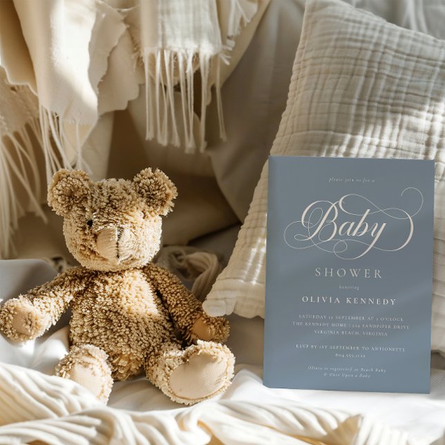 Invitation Élégante calligraphie moderne Script Baby shower b (Créateur téléchargé)