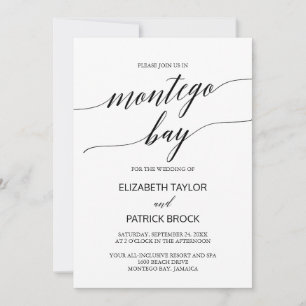 Invitation Élégante calligraphie Montego Bay Mariage