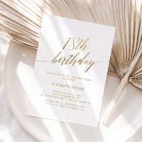 Élégante calligraphie or 18e anniversaire