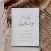 Élégante calligraphie or 90e anniversaire