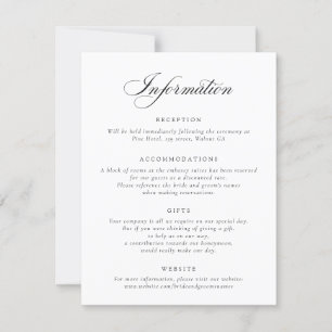 Invitation Élégante Calligraphie Script Mariage Information I