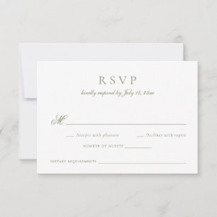 Invitation Élégante calligraphie Script Sage Green Wedding RS