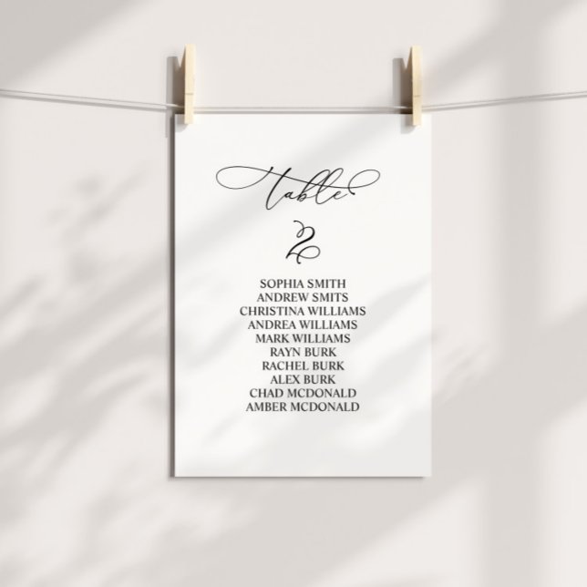 Invitation Élégante calligraphie Tableau Numéro 2 Tableau de  (Créateur téléchargé)