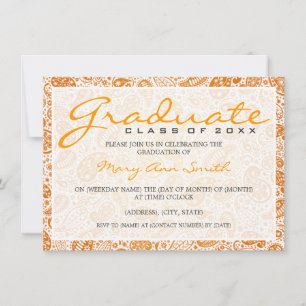 Invitation Élégante cérémonie de remise des diplômes Paisley