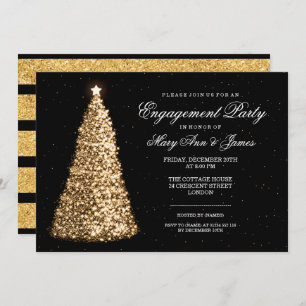 Invitation Élégante cérémonie d'engagement Gold Christmas