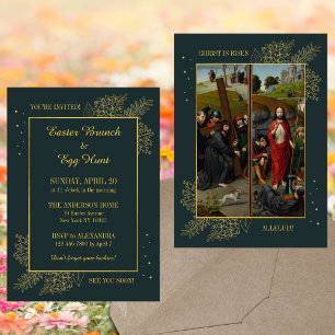Invitation Elégante Chasse aux oeufs de Brunch de Pâques cath