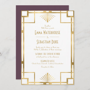 Invitation Élégante chic great art deco wedding invita