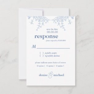 Invitation Elégante Chinoiserie Blue Pagoda Wedding RSVP