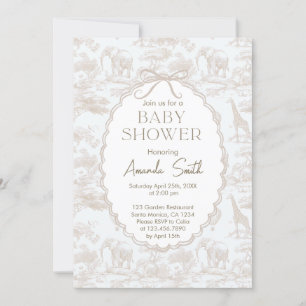 Invitation Elégante Chinoiserie Toile de Jouy baby shower