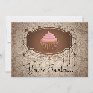 Invitation Elégante conception de gâteaux de glamor Mocha Dam