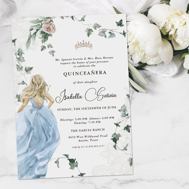 Invitation Élégante conte de fées princesse | Quinceañera 15e (Créateur téléchargé)