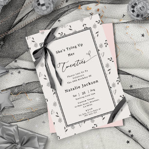Invitation Elégante coquette botanique florale 30e anniversai
