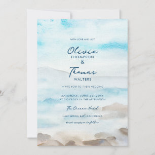 Invitation Elégante côte rocheuse Mist Ocean Sea Beach Mariag