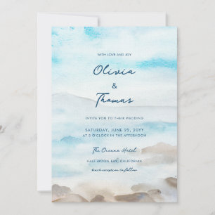 Invitation Elégante côte rocheuse Mist Ocean Sea Lake Mariage