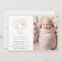 Elégante couleur rose poussiéreuse flores Baptême