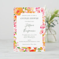 Elégante Couples Botaniques Rose Orange Douche