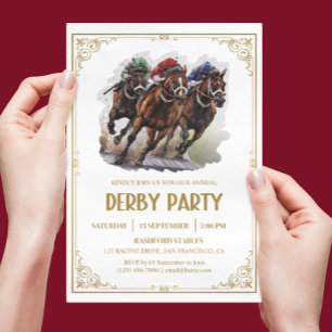 Invitation Élégante course de cheval Derby Party équestre