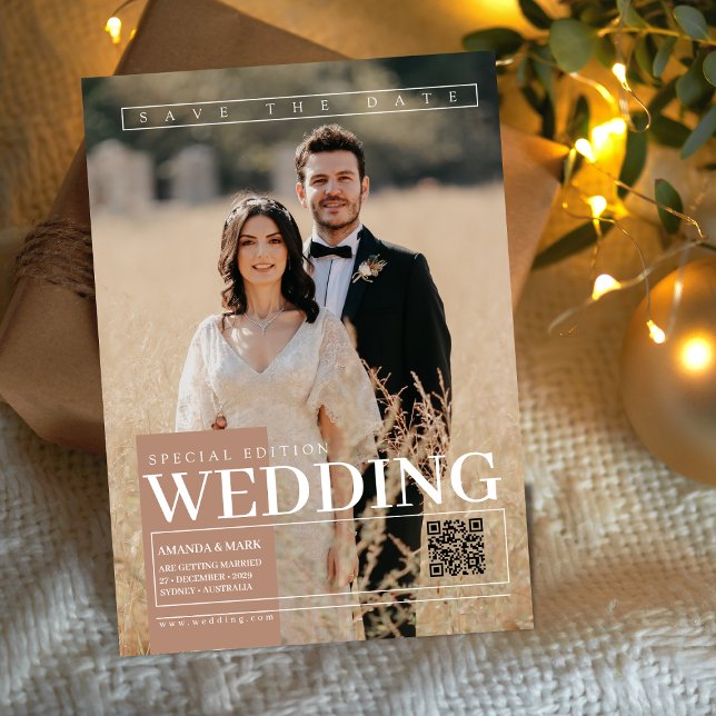 Invitation Élégante couverture de magazine unique Enregistrer (Créateur téléchargé)