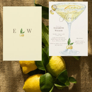 Invitation Elégante crème et Wedding shower Limoncello Jaune