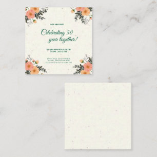 Invitation élégante crème florale pour le 50e anni