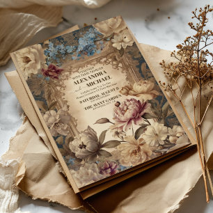 Invitation Elégante Crème Victorienne Baroque Vintage Ecru Go