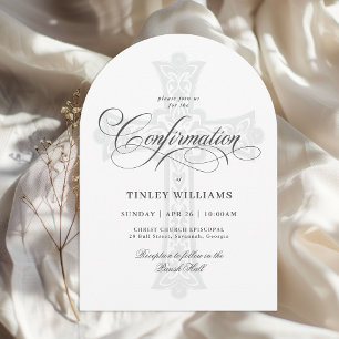 Invitation Elégante Croix celtique Confirmation religieuse
