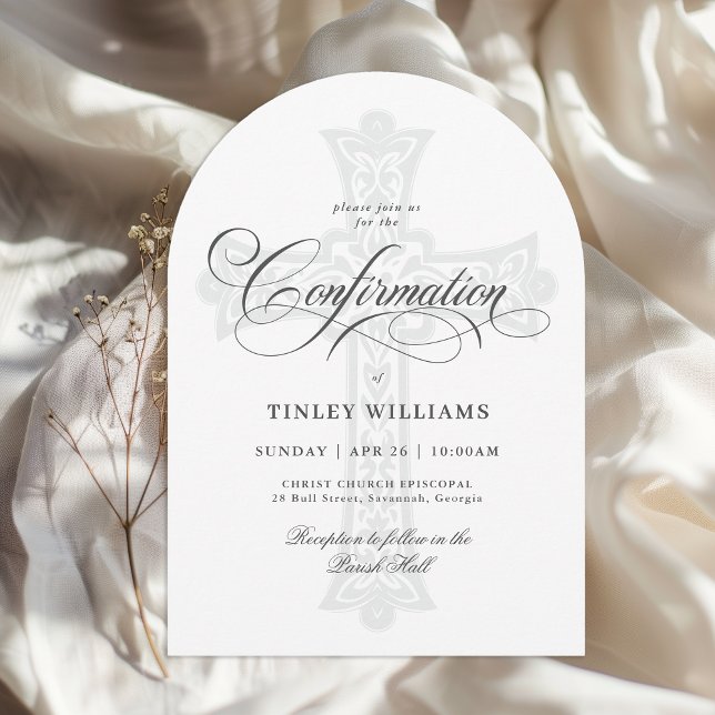 Invitation Elégante Croix celtique Confirmation religieuse (Available in both printed and instant download digital formats.)