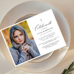 Invitation Elégante Croix Espagne funéraire photo
