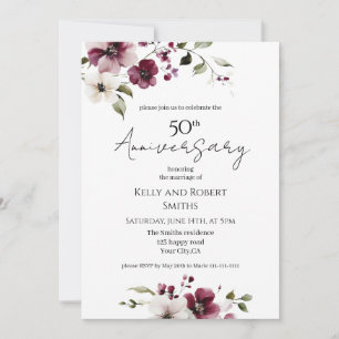 Invitation élégante d'anniversaire de mariage à mo