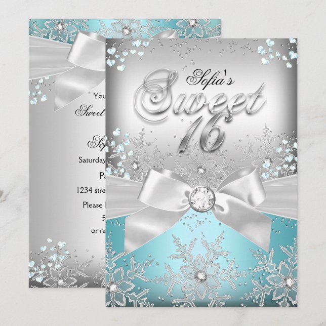 Invitation élégante d'argent et de bleu pour un Sw (Devant / Derrière)