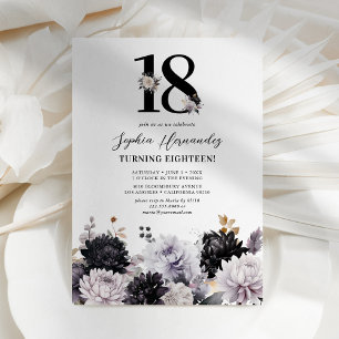 Invitation élégante de 18e anniversaire aux fleurs