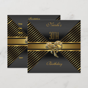 Invitation élégante de 30e anniversaire à rayures