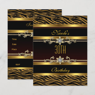 Invitation élégante de 30e anniversaire en or noir