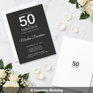Invitation élégante de 50 ans et fabuleuse pour an