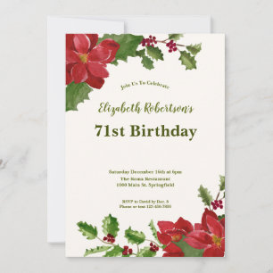 Invitation élégante de 71e anniversaire à la flore