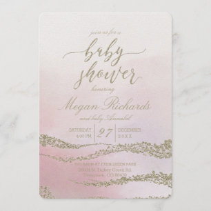 Invitation élégante de baby shower à l'aquarelle r