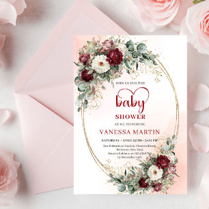 Invitation élégante de baby shower au eucalyptus r