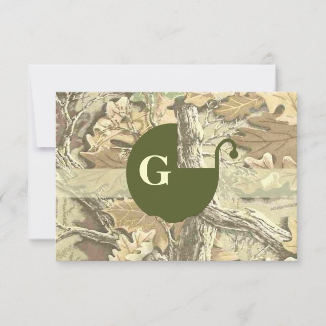 Invitation élégante de baby shower de Camo (Devant)