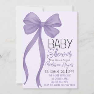 Invitation Élégante de Baby shower de la cale viol