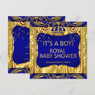 Invitation élégante de baby shower pour prince roy