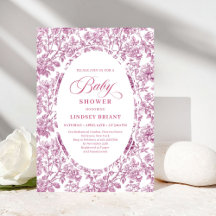 Invitation élégante de baby shower rose poudrée or