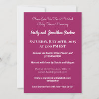 Invitation Élégante de Baby shower virtuel