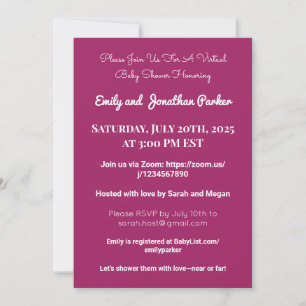 Invitation Élégante de Baby shower virtuel