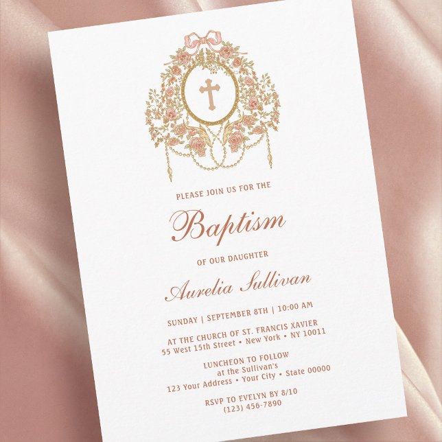 Invitation élégante de baptême de la Sainte Croix (Créateur téléchargé)